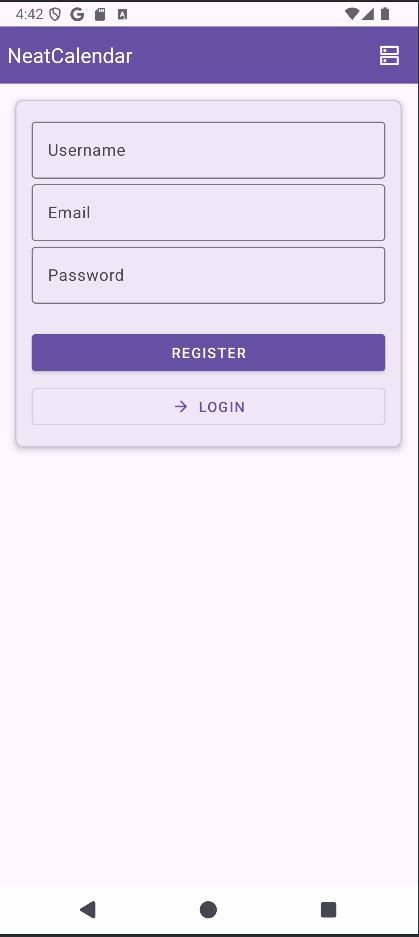 Register Screen