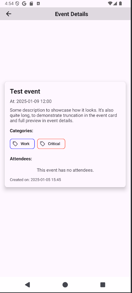 Instant Event Details