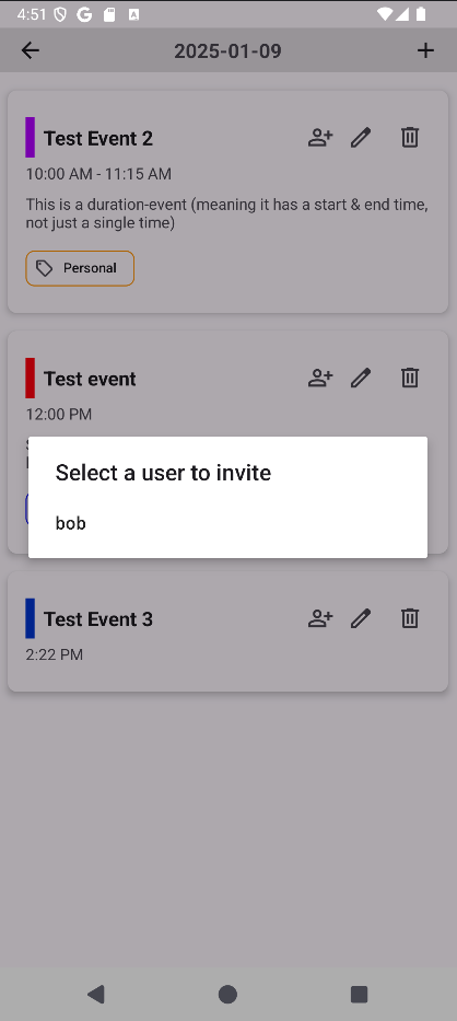 Invite User to Event